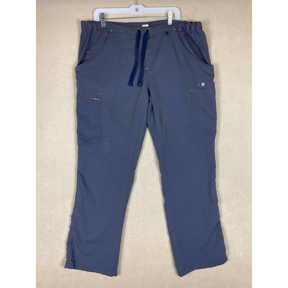 Figs Threads for Threads Mens XL Cargo Scrub Pants Gray‎ Adjustable Waist